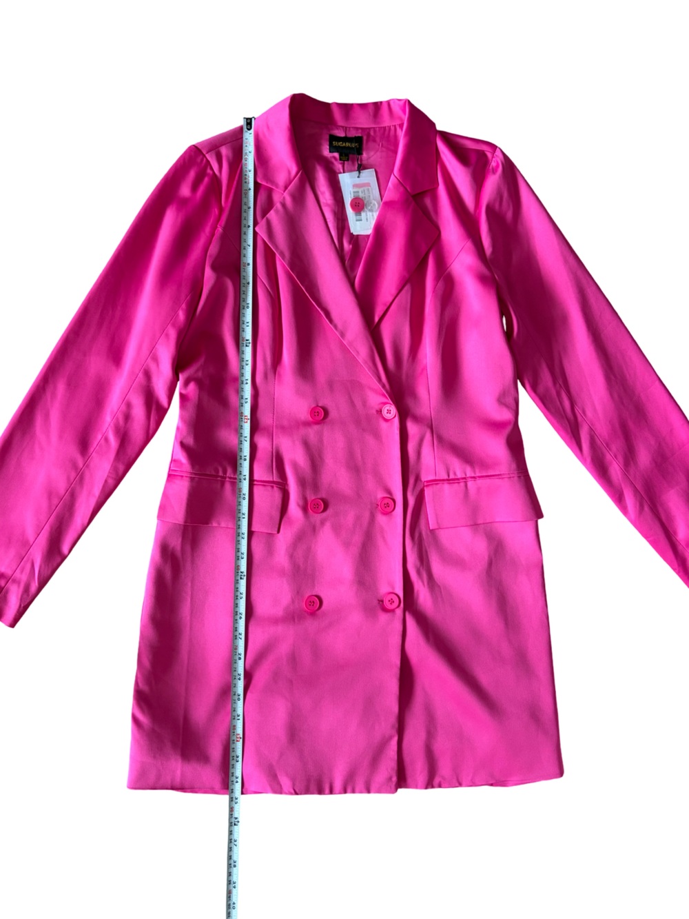 NWT Sugar Lips Leena Keep It Cool Oversized Blazer Dress Fuschia - Picture 13 of 15